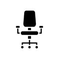 Office chair black glyph icon