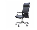 Office chair from black leather. Isolated