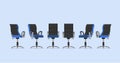 Office chair design with different points of view