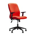 Office Chair or Desk chair, Red leather chair, isolated on white background with clipping path Royalty Free Stock Photo