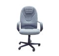 Office chair from gray cloth. Isolated over white Royalty Free Stock Photo