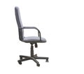 Office chair from gray cloth isolated over white Royalty Free Stock Photo