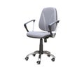 Office chair from gray cloth isolated over white Royalty Free Stock Photo