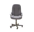 Office chair from gray cloth over white Royalty Free Stock Photo