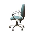 Office chair from green cloth isolated over white Royalty Free Stock Photo