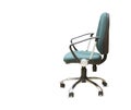 Office chair from green cloth isolated over white Royalty Free Stock Photo