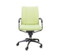 Office chair from green cloth isolated white Royalty Free Stock Photo
