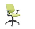 Office chair from green cloth over white Royalty Free Stock Photo