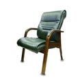 office chair from green leather. Isolated Royalty Free Stock Photo