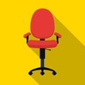 Office chair icon in flat style isolated on white background. Office furniture and interior symbol stock vector