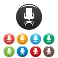 Office chair icons set color Royalty Free Stock Photo