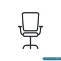 Trendy Office Chair Icon Vector Template Flat Illustration Design Royalty Free Stock Photo