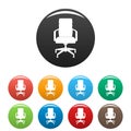 Office chair icons set color vector Royalty Free Stock Photo