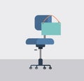 Office chair iwith label hanging