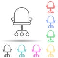 office chair multi color style icon. Simple thin line, outline vector of interview icons for ui and ux, website or mobile Royalty Free Stock Photo