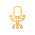 Office chair pixel perfect gradient linear vector icon