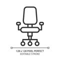 Office chair pixel perfect linear icon