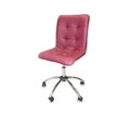 Office chair from red leather. Isolated Royalty Free Stock Photo