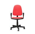 Office chair from red leather. Isolated Royalty Free Stock Photo