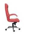 Office chair from red leather. Isolated Royalty Free Stock Photo