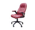 Office chair from red leather. Isolated over white Royalty Free Stock Photo