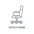 Office chair from the side vector line icon, linear concept, outline sign, symbol Royalty Free Stock Photo
