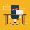 Office chair and a sign vacant. Business concept. Flat design vector illustration Royalty Free Stock Photo