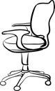 Office chair sketch linear illustration