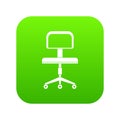 Office a chair with wheels icon digital green Royalty Free Stock Photo