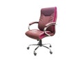 office chair from wine-colored leather. Isolated over white