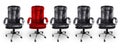 Office Chairs in Black and Red, Stand out Concept Royalty Free Stock Photo