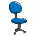 Office chairs with casters. Modern desk height adjustable armchair. Side view.
