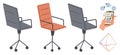 Office Chairs and Digital App Interaction Highlighting Technology and Workplace Tools Innovation Royalty Free Stock Photo