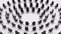Office chairs forming a circle in a modern office space Royalty Free Stock Photo