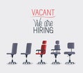 Office chairs with we are hiring message