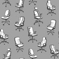 Office Chairs Seamless Pattern.