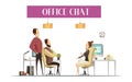 Office Chat Cartoon Style Composition Royalty Free Stock Photo