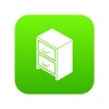 Office chest of drawers icon green vector Royalty Free Stock Photo