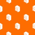 Office chest of drawers pattern vector orange Royalty Free Stock Photo