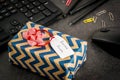 Office Christmas concept, secret Santa Royalty Free Stock Photo