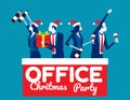 Office christmas party. Concept business vector illustration, Holiday - Event, Champagne, Corporate