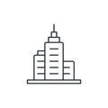 Office city building, urban skyscraper thin line icon. Linear vector symbol