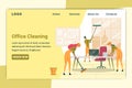 Office Cleaning Flat Landing Page Vector Template