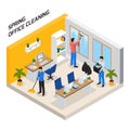 Office Cleaning Isometric Composition