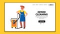 Office Cleaning Service Worker With Vacuum Vector