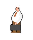 Office clerk pixel art. 8 bit middle management office employee. pixelated Vector illustration Royalty Free Stock Photo