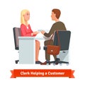 Office clerk working with customer Royalty Free Stock Photo