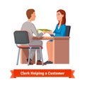 Office clerk working with customer Royalty Free Stock Photo