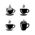 Office Coffee Mug Pause Solid Icons Set Royalty Free Stock Photo