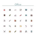 Office Colored Line Icons Royalty Free Stock Photo